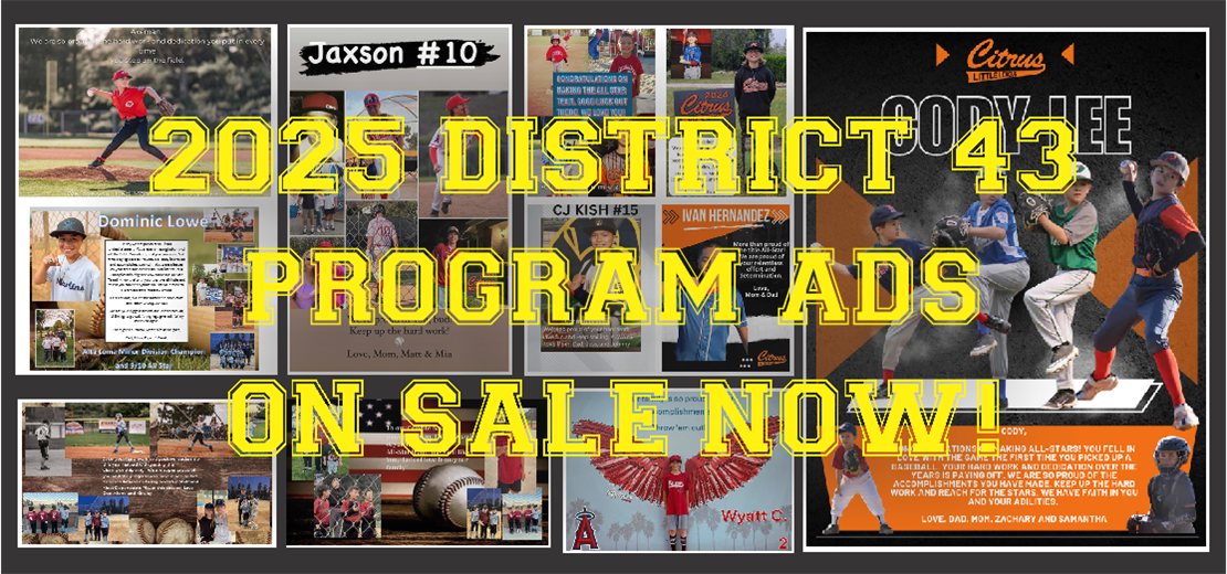 PROGRAM ADS ON SALE NOW!